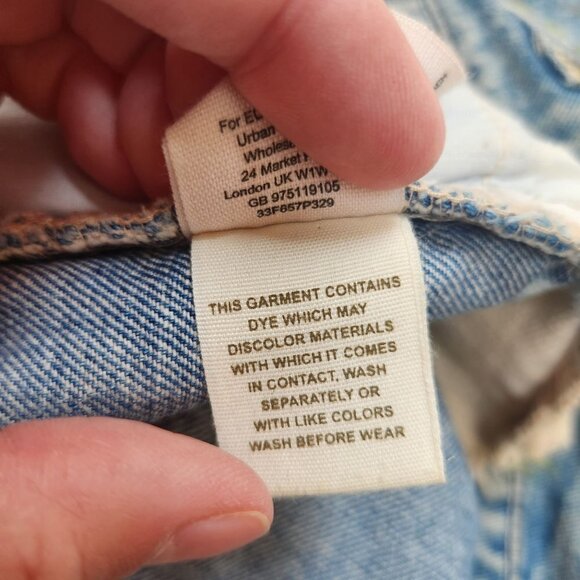 Free People Two-Toned Boho Distressed Denim Jean Shorts Women's 26 - Picture 8 of 8